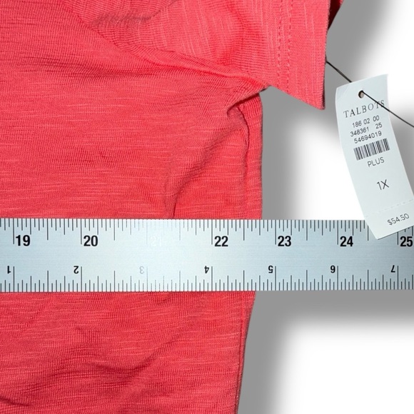 NWT TALBOTS Cotton Modal Back Detail Tee - Solid Patio Red Plus 1X - Picture 10 of 15
